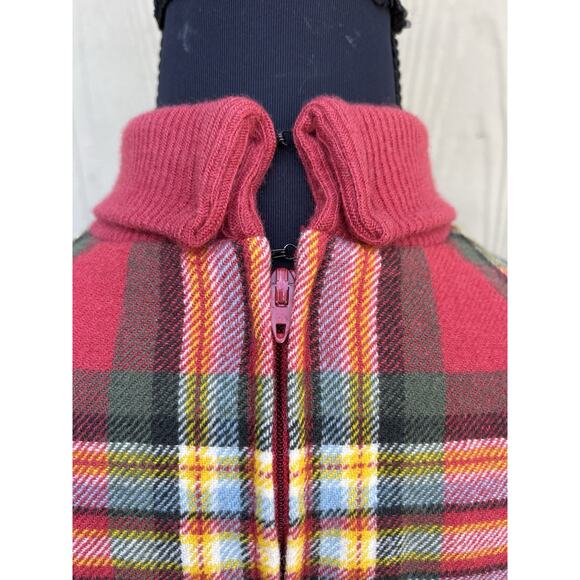 VTG Pendleton Wool Plaid Red Yellow Green Shooting Dress Turtleneck Lined sz 18 - Picture 8 of 12